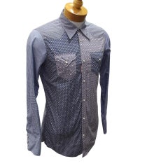 Dsquared2 Blue Men's Winter Fall Long Sleeve Button Down Formal Size 48 Shirt