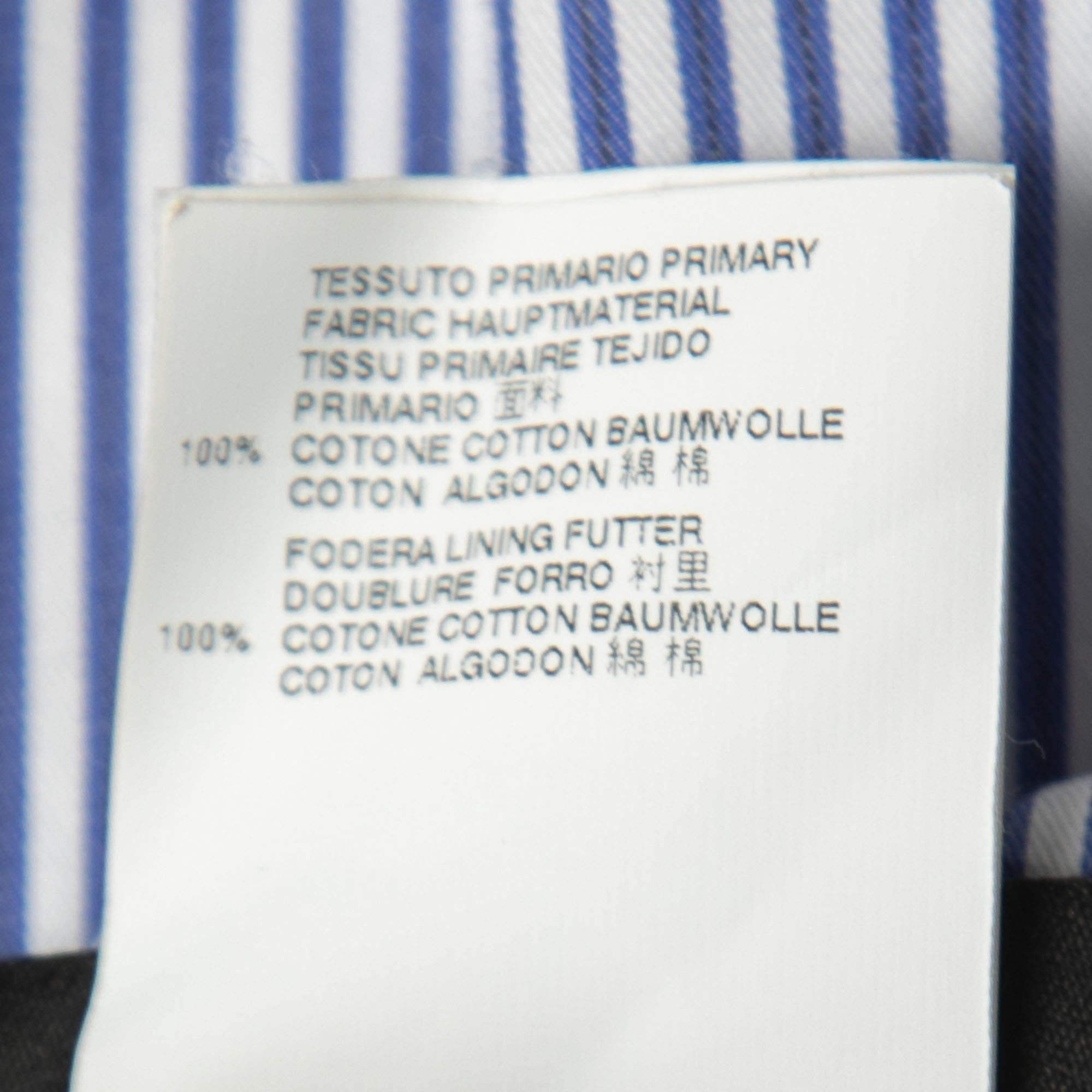 Dsquared2 Blue Striped Cotton Pleated Skirt M For Sale 2