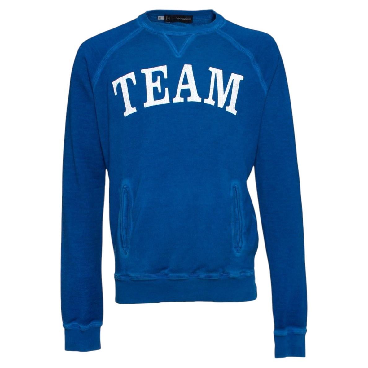 Dsquared2, Blue sweater with text.