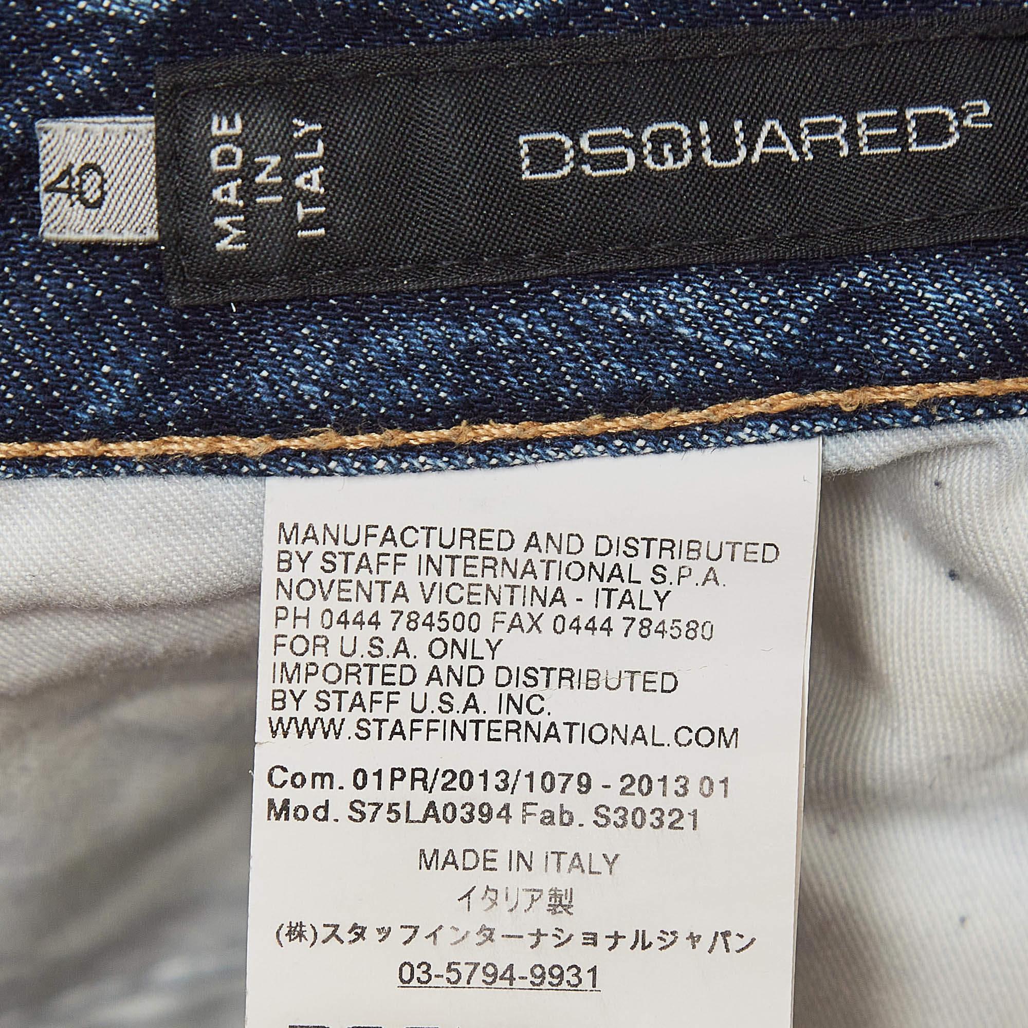 Women's Dsquared2 Blue Washed Denim Low Rise Jeans S Waist 32