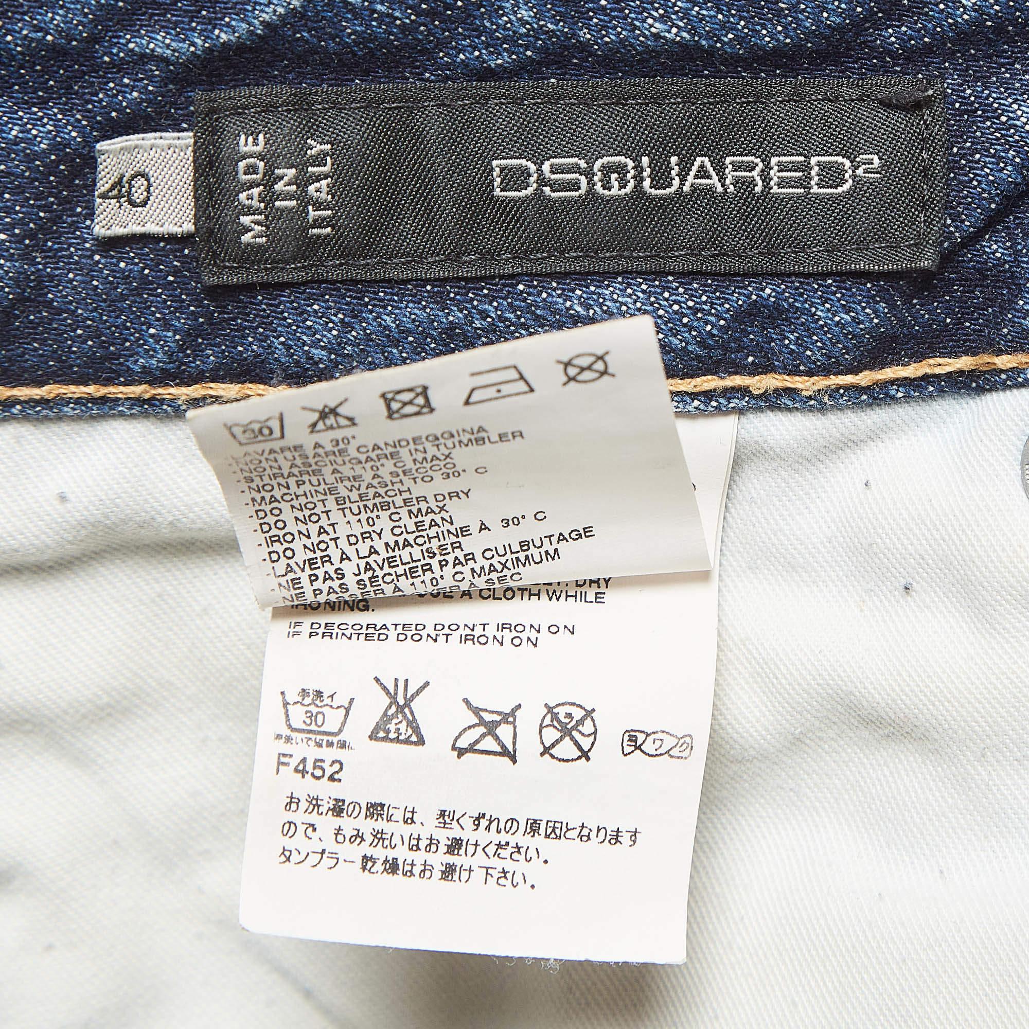 Dsquared2 Blue Washed Denim Low Rise Jeans S Waist 32