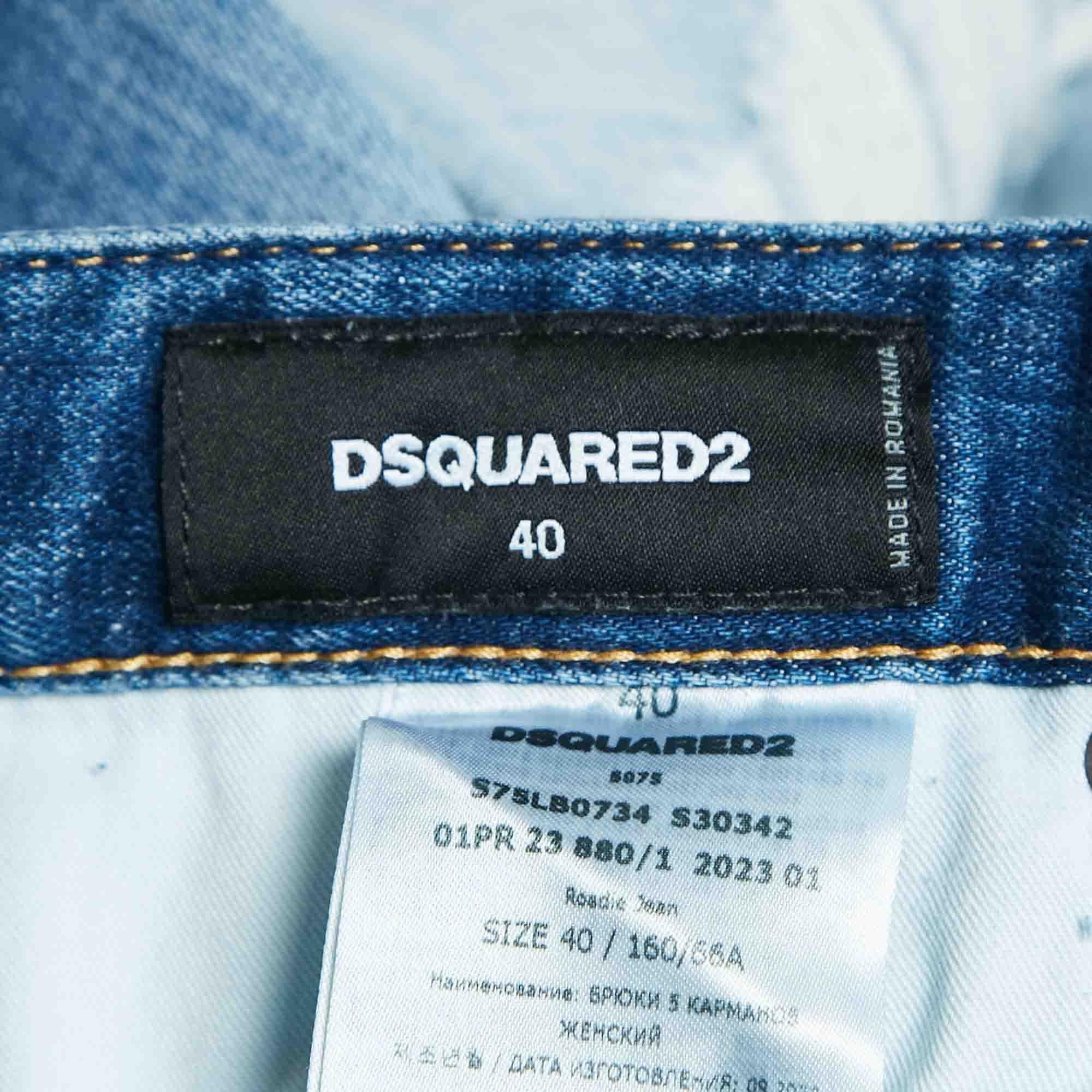 Dsquared2 Jeans bleu délavé à la taille 31 po. Excellent état - En vente à Dubai, Al Qouz 2