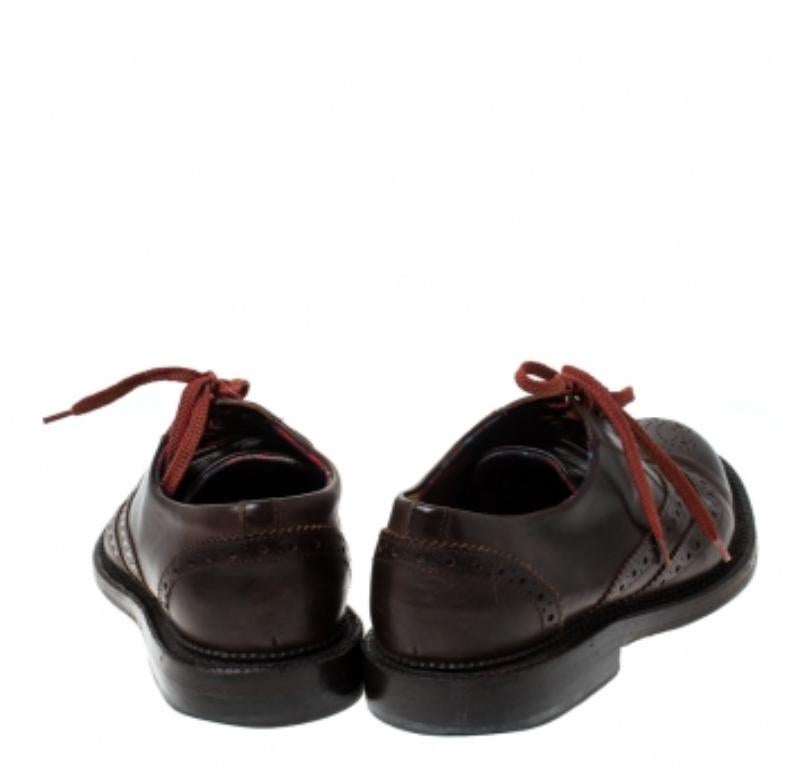 Noir Dsquared2 Brown Brogue Leather Lace Up Oxfords Size 40 en vente