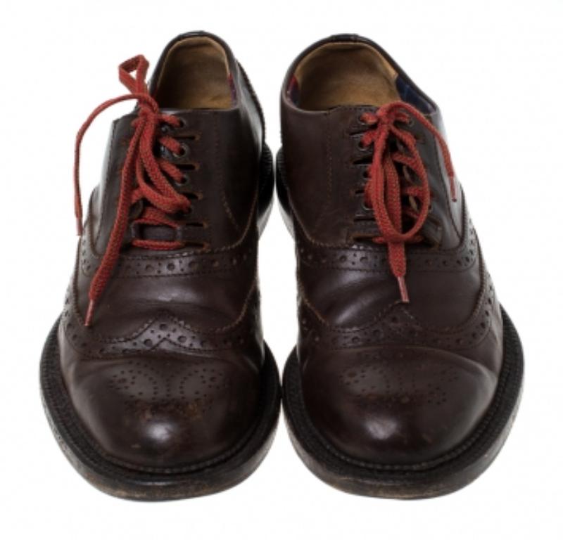 Dsquared2 Brown Brogue Leather Lace Up Oxfords Size 40 Bon état - En vente à Dubai, Al Qouz 2