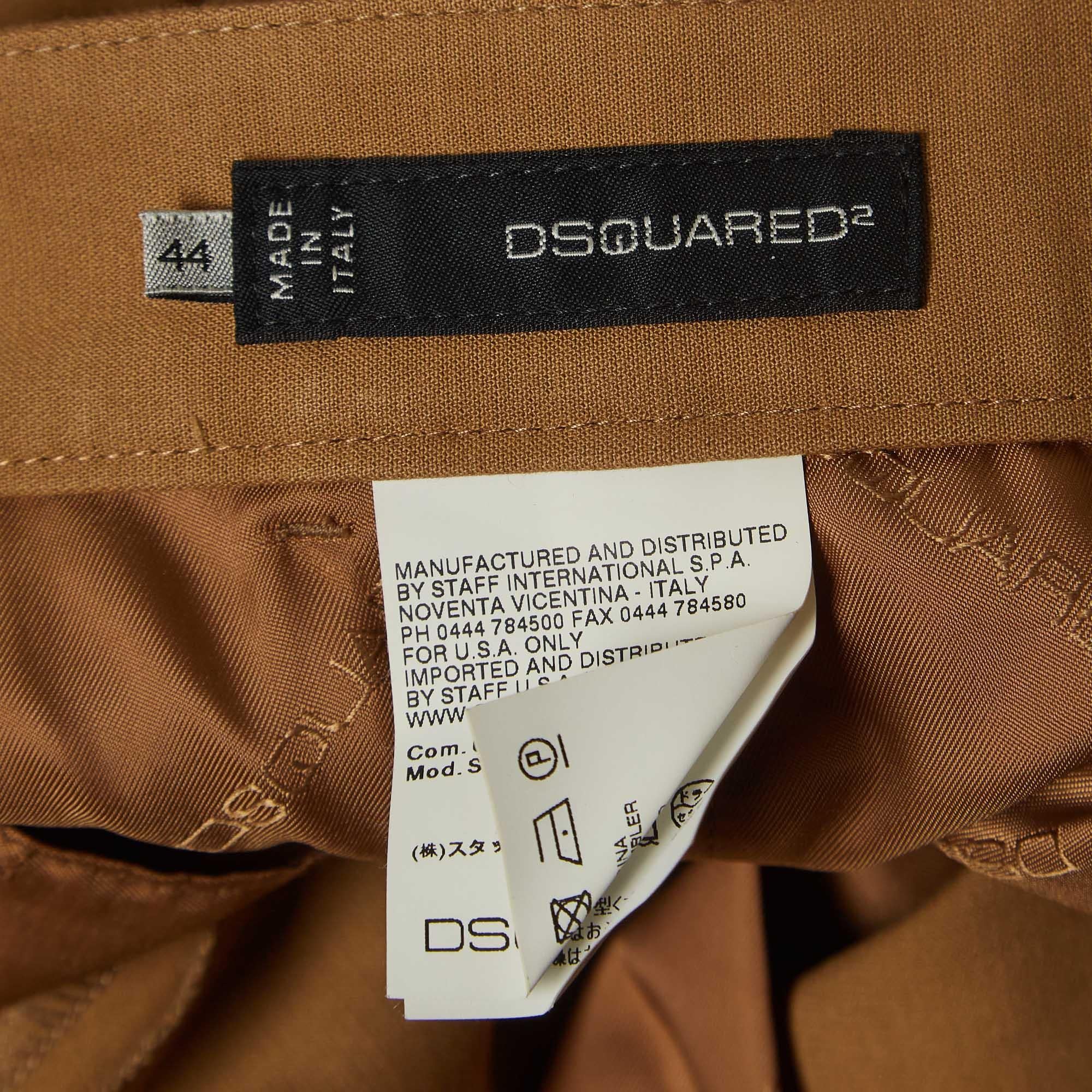 De las mujeres Dsquared2 Pantalones Formales de Algodón Marrón M en venta