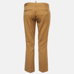 Dsquared2 Brown Gabardine Zipper Detail Trousers M