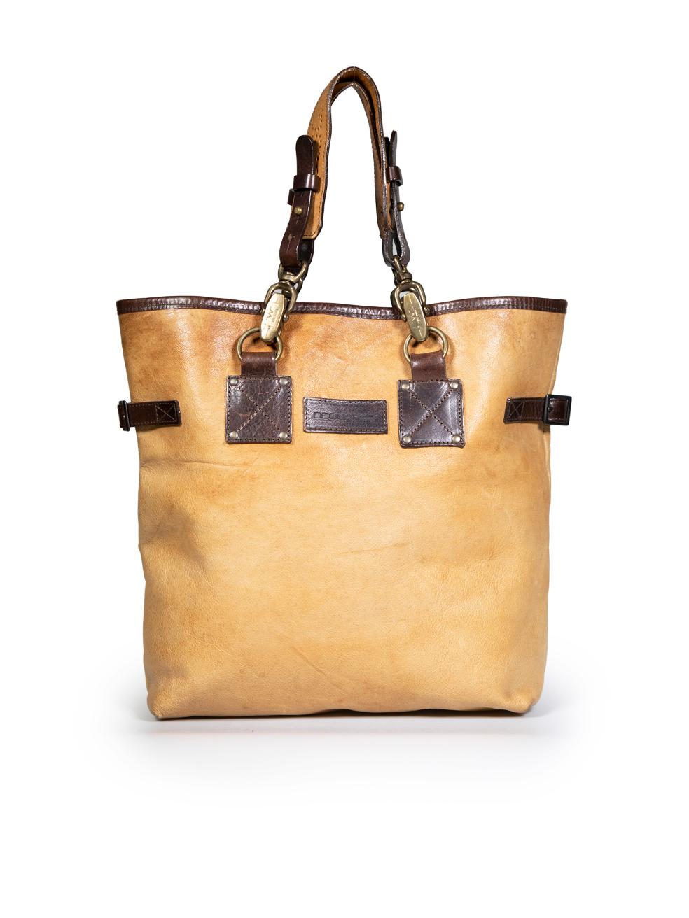 Dsquared2 Brown Leather Buckle Detail Tote im Zustand „Gut“ im Angebot in London, GB