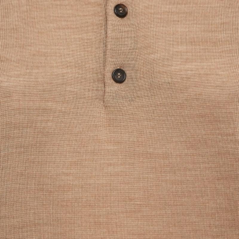 Dsquared2 - Polo in maglia di lana marrone con bordi a spalla - M. I. in vendita 1