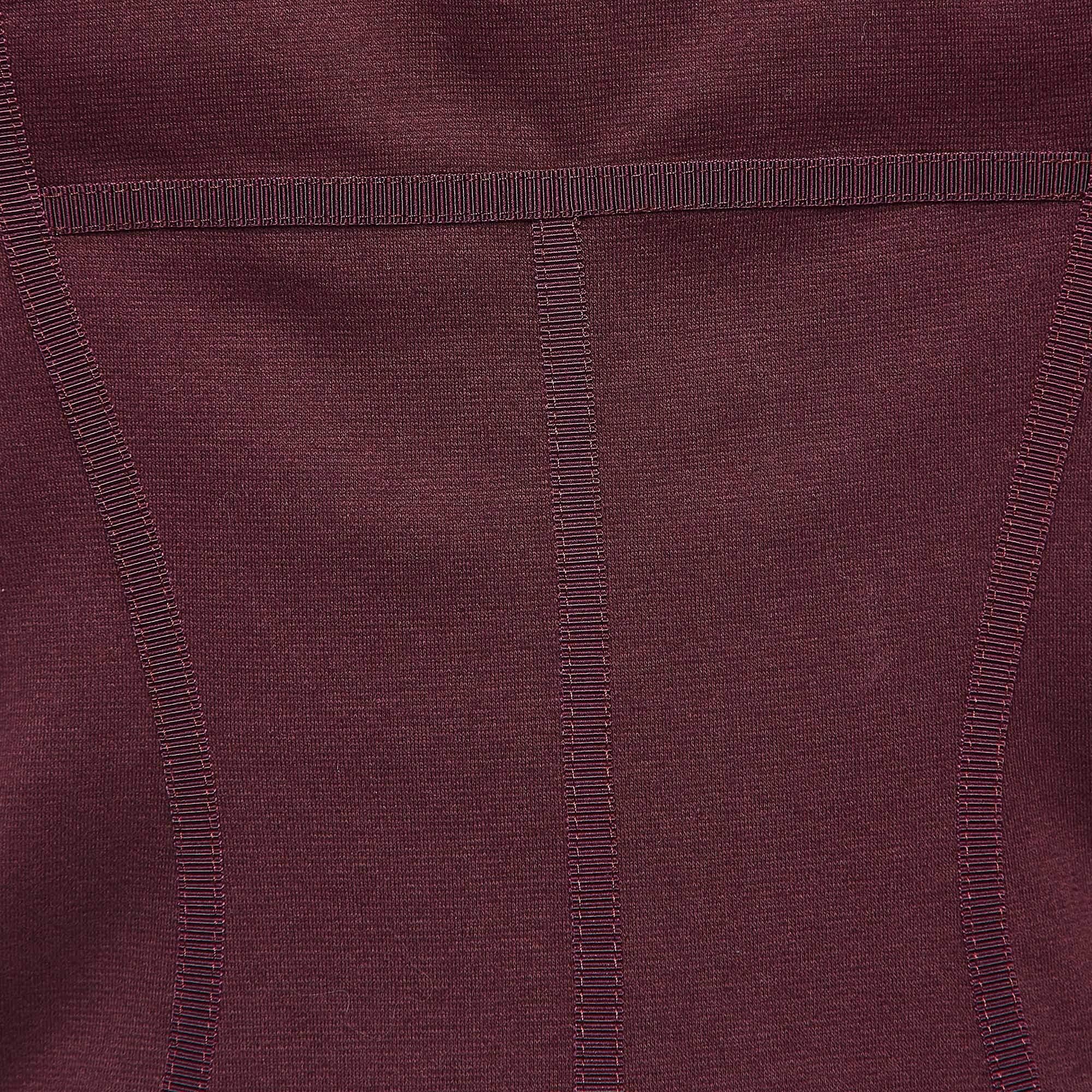 Black Dsquared2 Burgundy Cotton Knit Mini Dress M For Sale