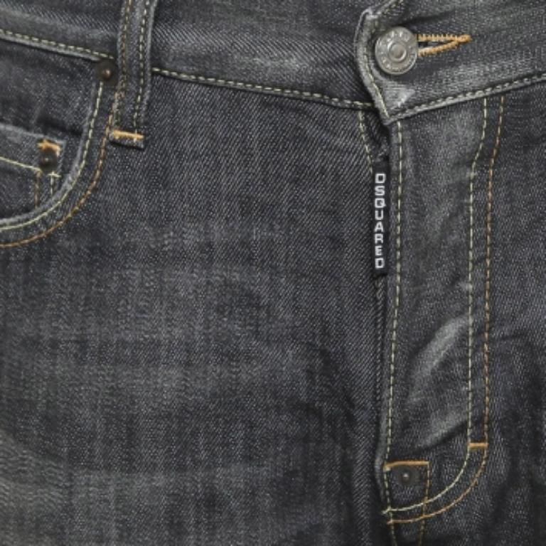 Nero Dsquared2 Jeans in denim lavato grigio antracite S Vita 32 in vendita