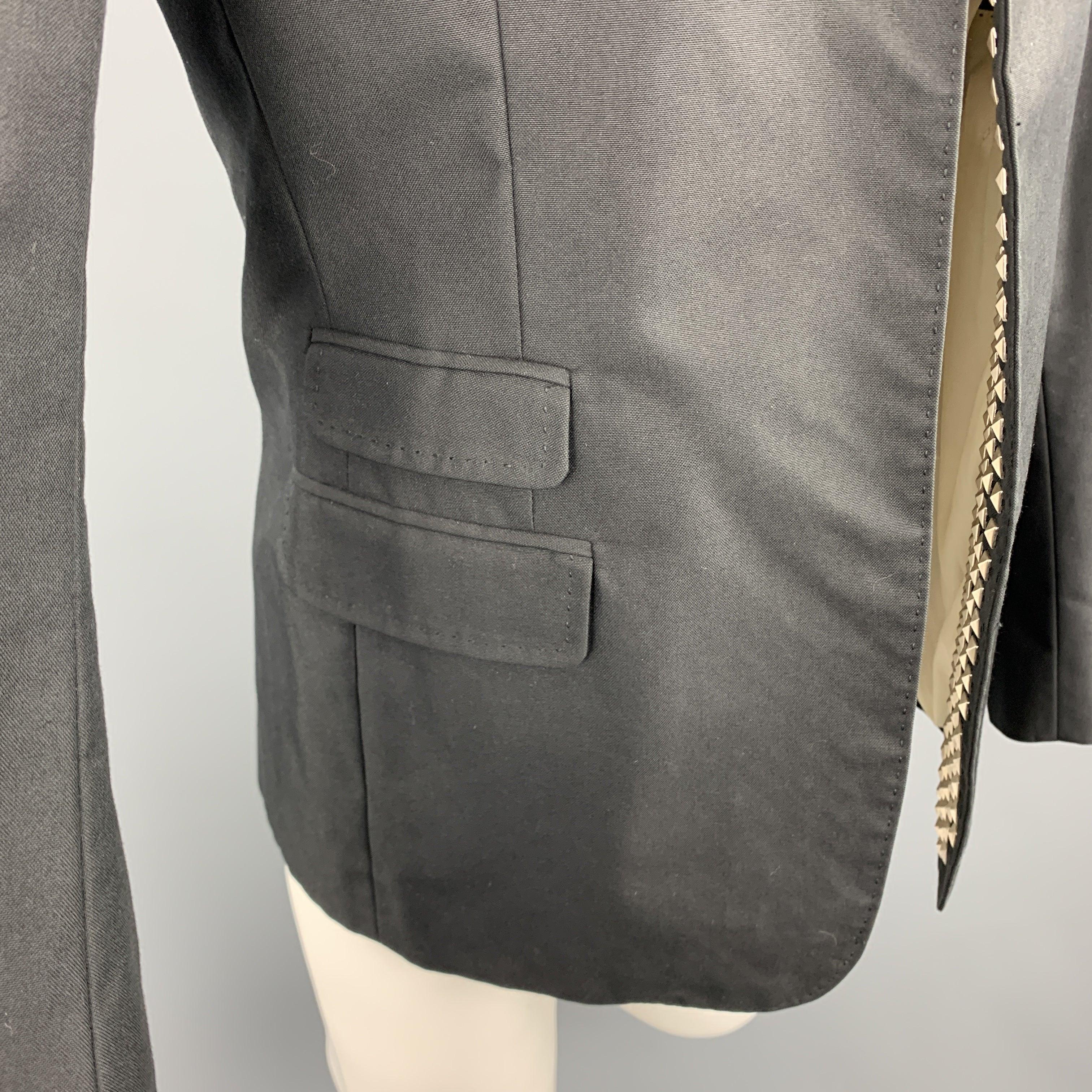 Noir Dsquared2 Manteau de sport à revers échancré en coton/polyamide noir Taille 38 en vente