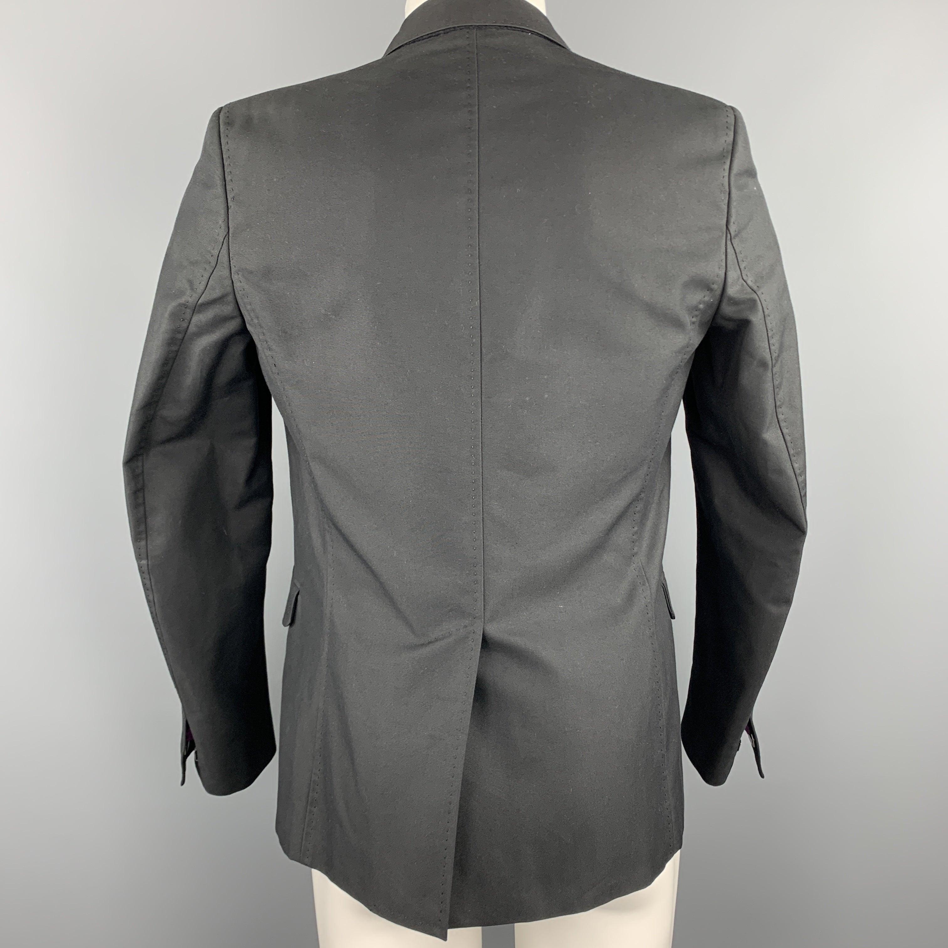 Dsquared2 Manteau de sport à revers échancré en coton/polyamide noir Taille 38 en vente 2