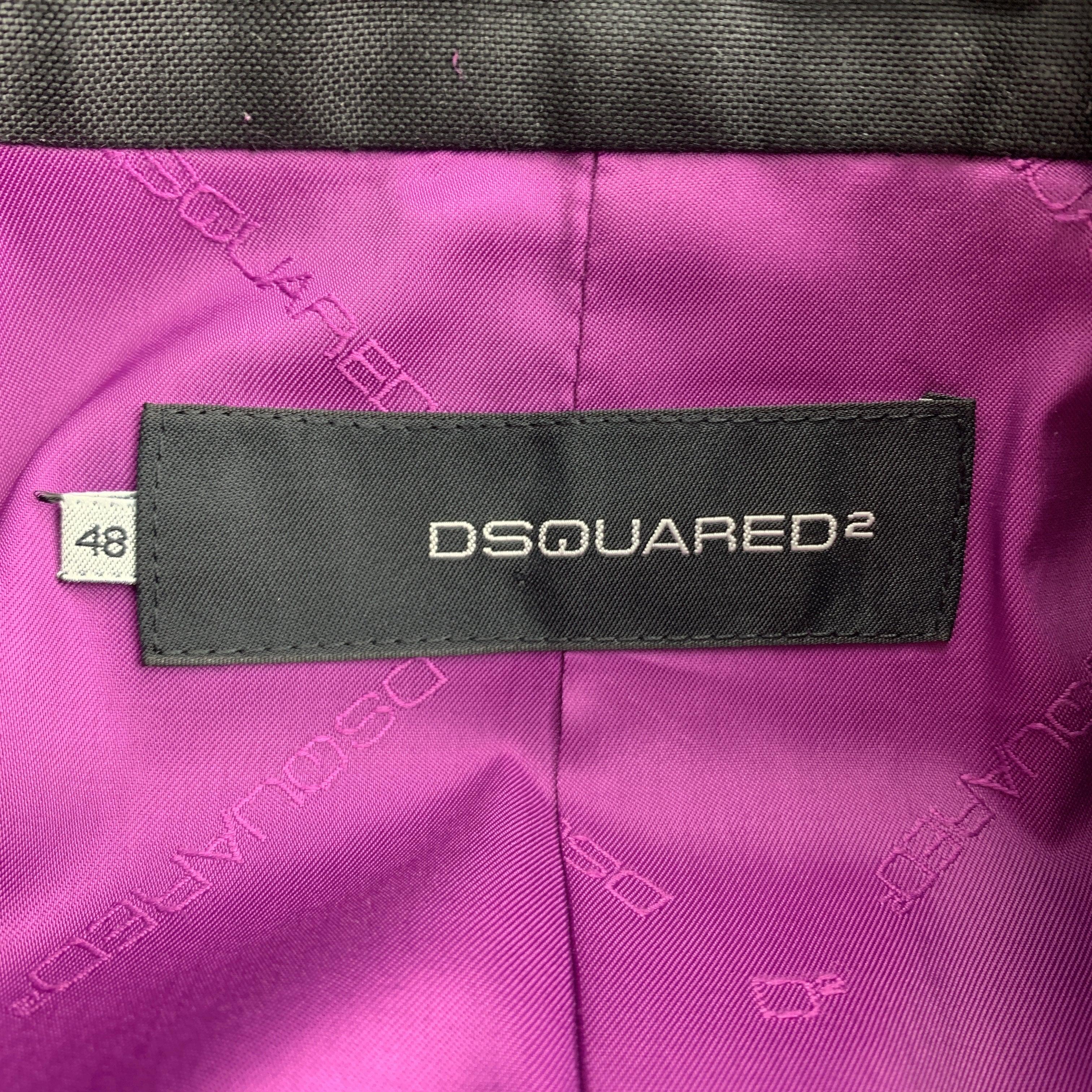 Dsquared2 Manteau de sport à revers échancré en coton/polyamide noir Taille 38 en vente 4