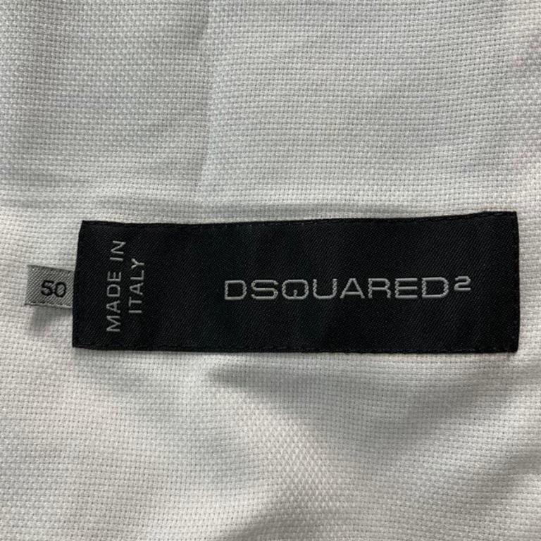 Men's DSQUARED2 Chest Size 40 Khaki Solid Cotton Notch Lapel Sport Coat For Sale
