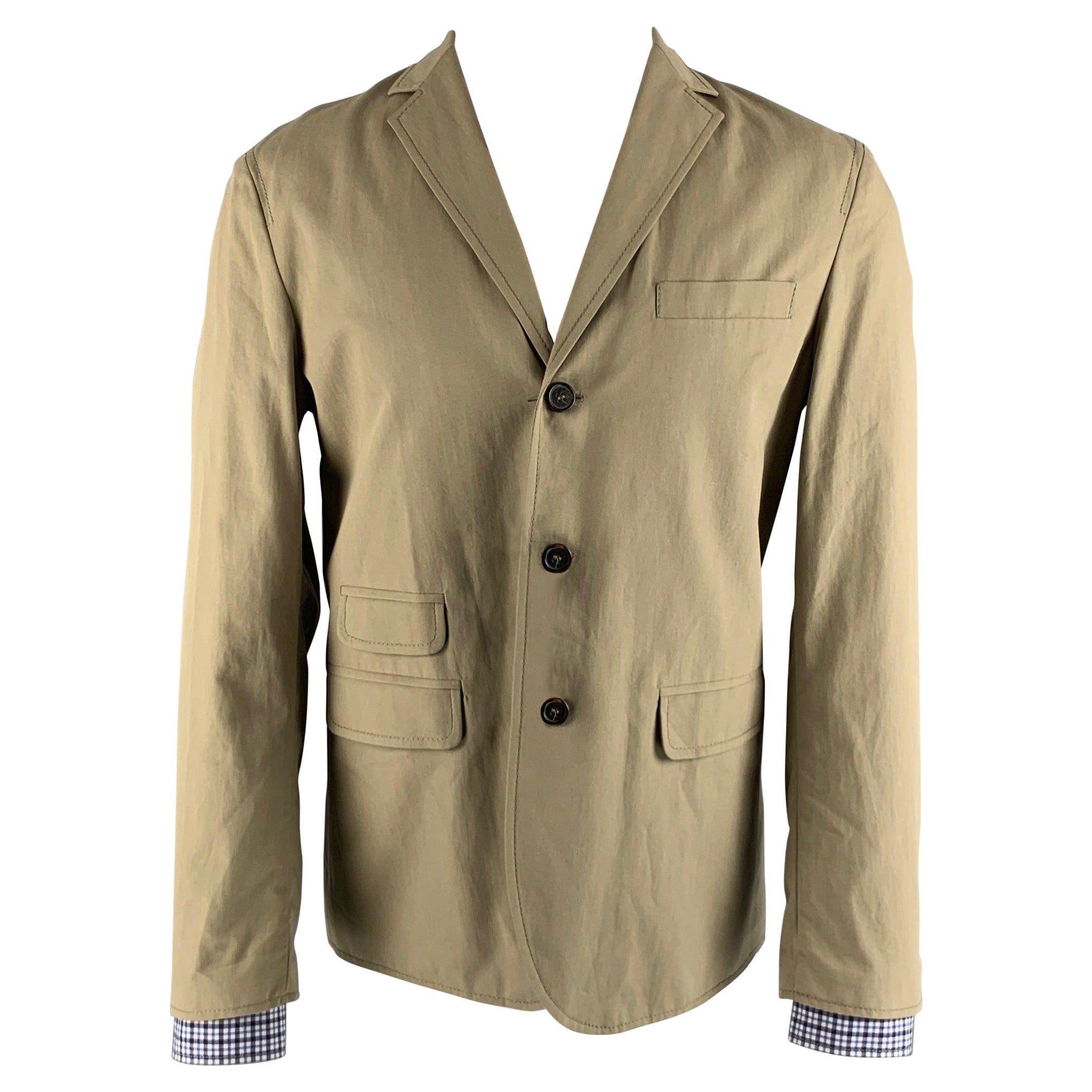 Dsquared2 Taille 40 Manteau sport en coton uni kaki à revers échancré