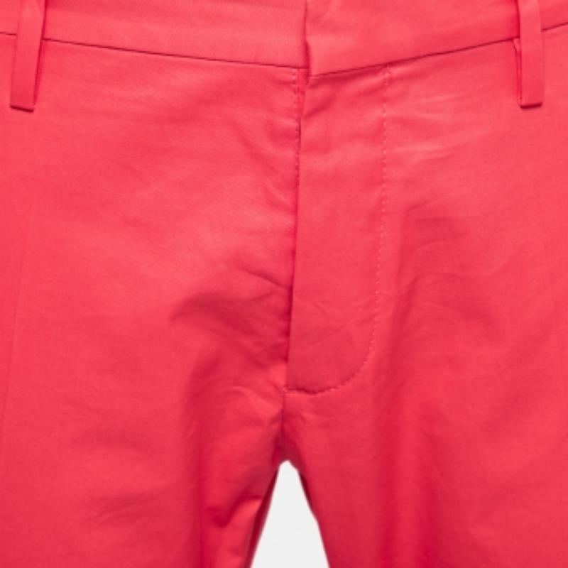 Dsquared2 Coral Pink Cotton Trousers M In Good Condition For Sale In Dubai, Al Qouz 2