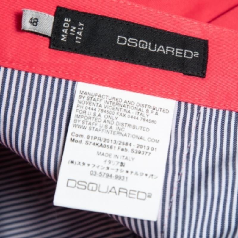 Men's Dsquared2 Coral Pink Cotton Trousers M For Sale