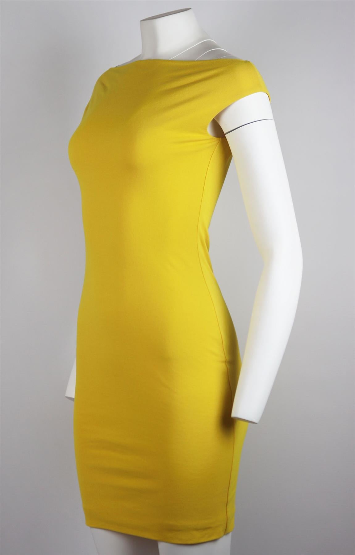 DSquared2's softly draped mini dress is cut for a close fit from yellow cotton-jersey that falls gently over your silhouette. Yellow cotton-jersey. Slips on. 100% Cotton. Size: Small (FR 36, UK 8, US 4, IT 40). Bust measures approx. 30.6 inches.