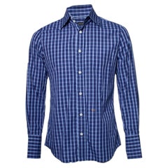 Dsquared2, camicetta a quadri blu scuro