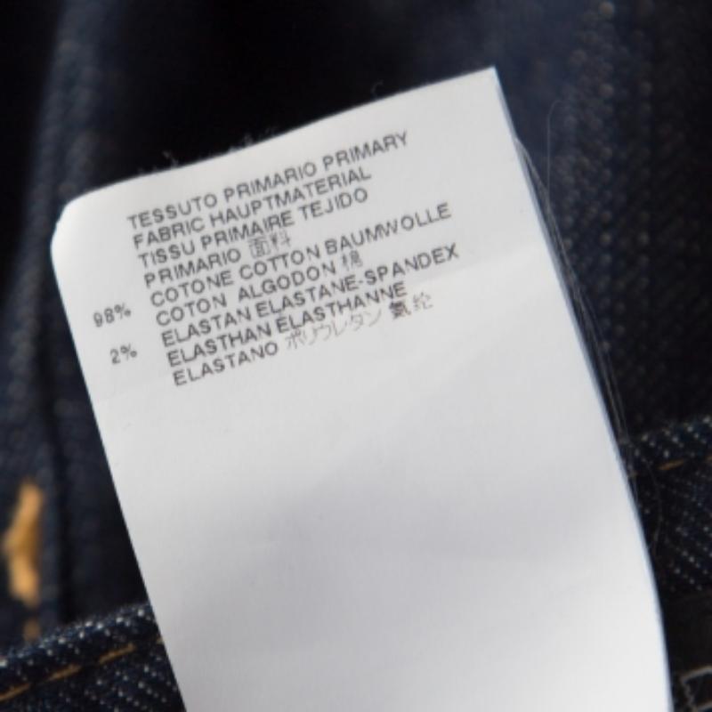 Noir Dsquared2 Jean fuselé en denim foncé délavé avec insigne orné de cristaux S en vente
