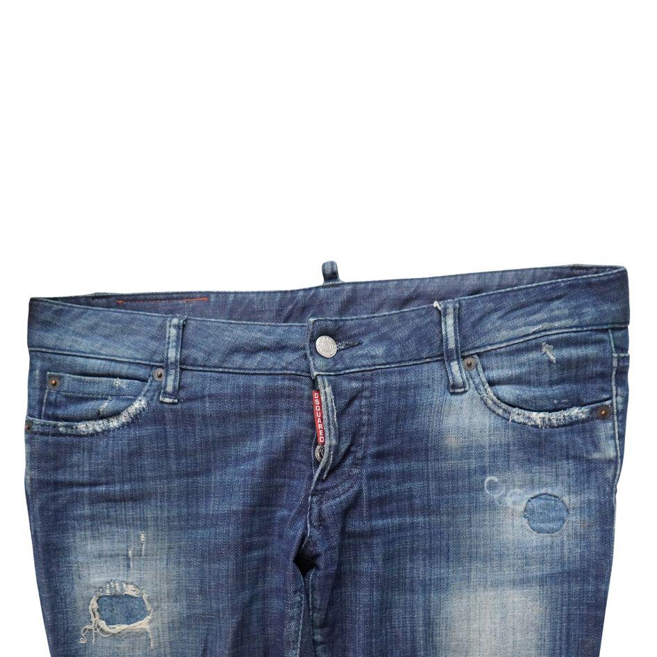 Black DSQUARED2 Distressed Skinny Jeans 44 For Sale