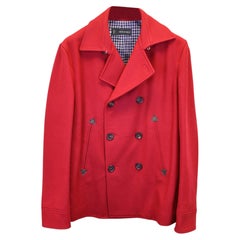 Cappotto Dsquared2 a doppio petto in lana rossa