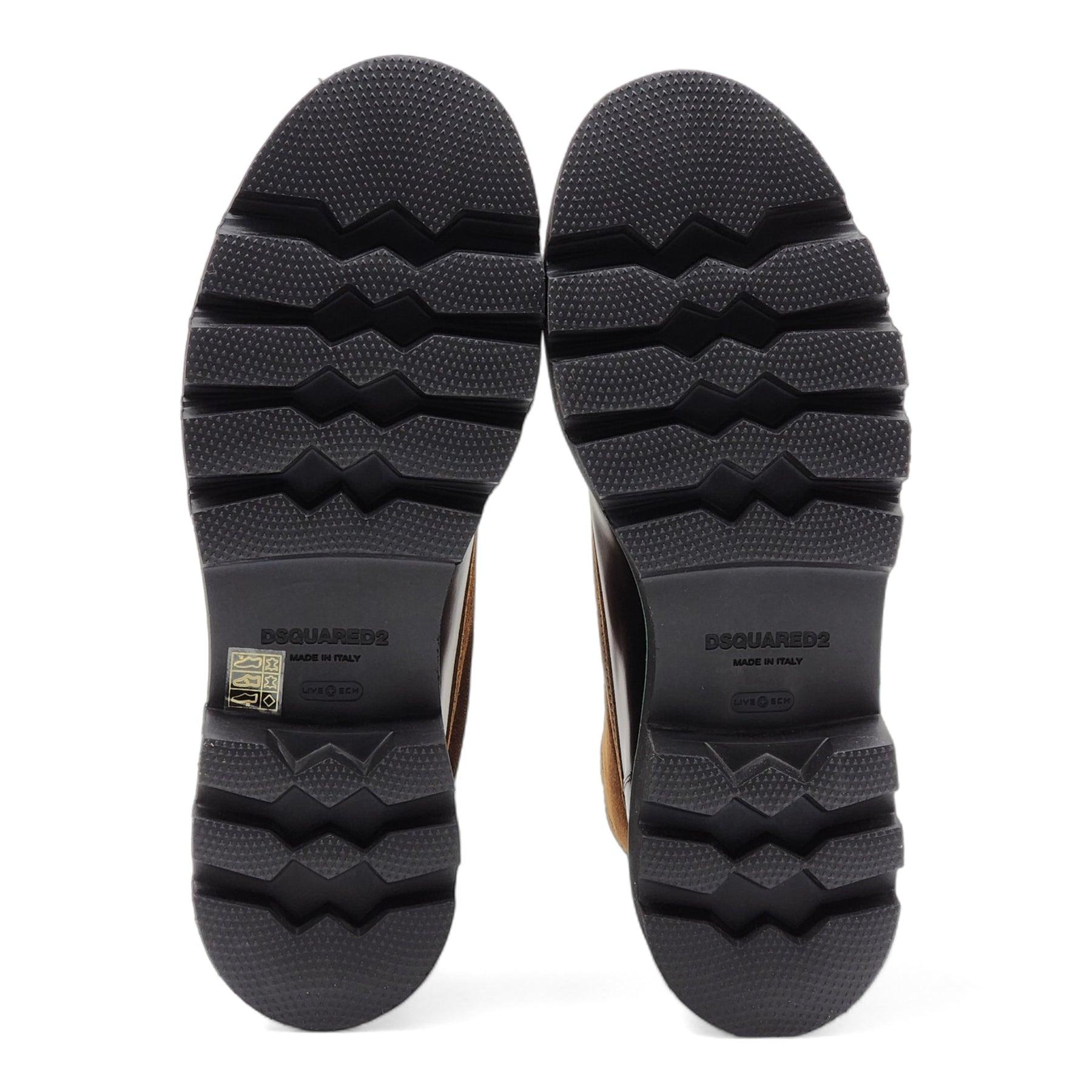 Dsquared2 - Bottes de canard en cuir et caoutchouc noirs, taille 46 Excellent état - En vente à Los Angeles, CA