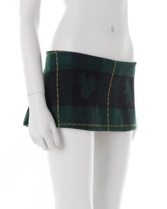 Dsquared2 F/W 2004 green wool flannel micro skirt