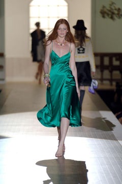 DSquared2 F/W 2005 Open Back Emerald Green Silk Dress