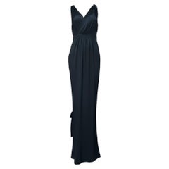 DSquared2 Fall 2013 Black Crepe Waterfall Old Hollywood Evening Gown