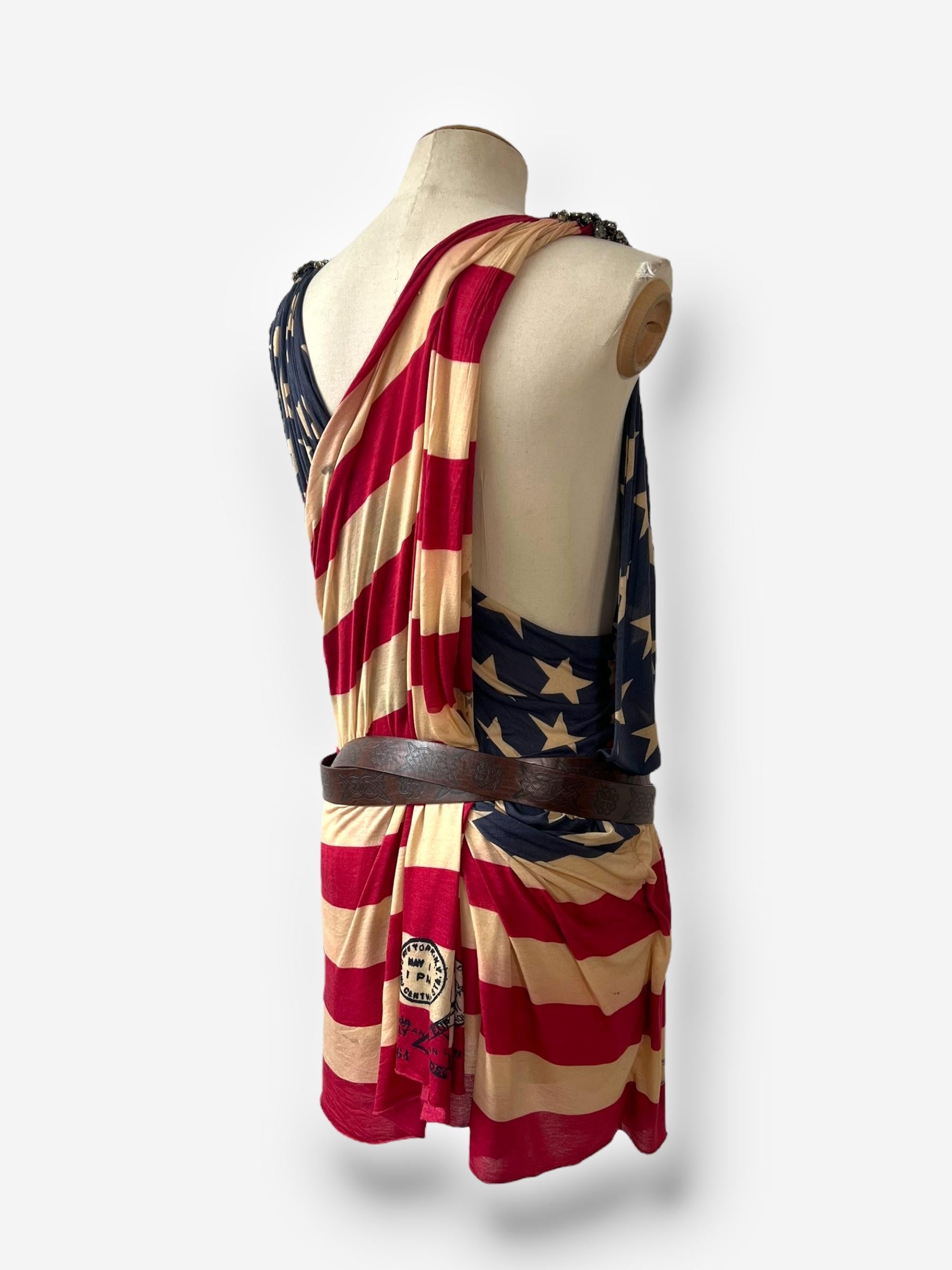 Marron Dsquared² Flag Wrap Dress – Spring/Summer 2013 en vente
