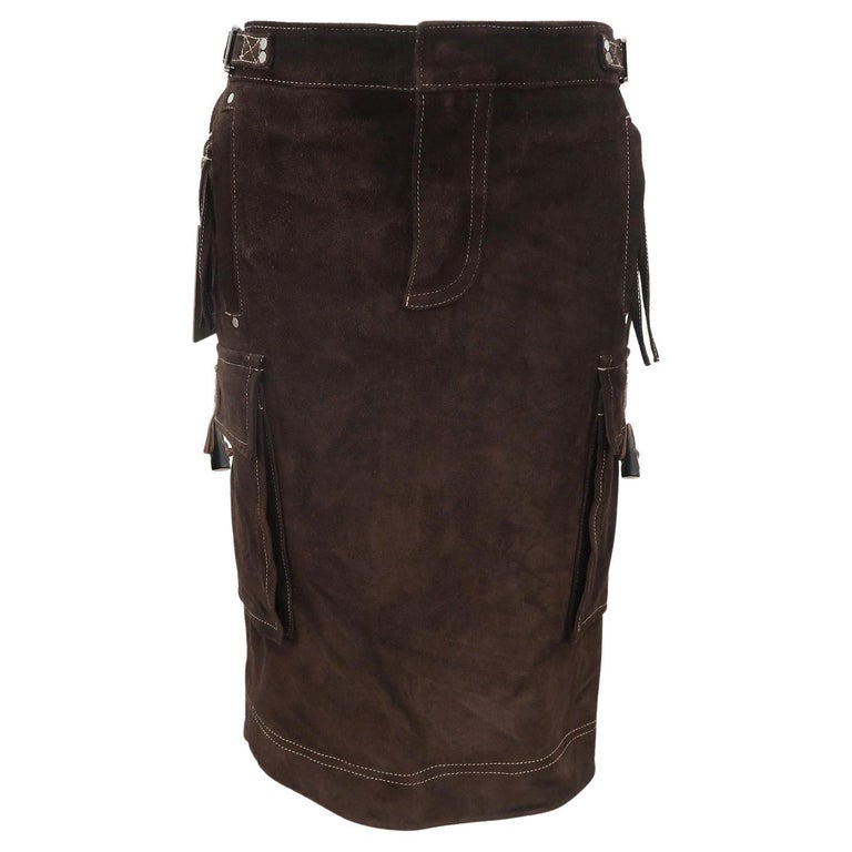 Dsquared2 FW-2004 Suede Pencil Skirt at 1stDibs