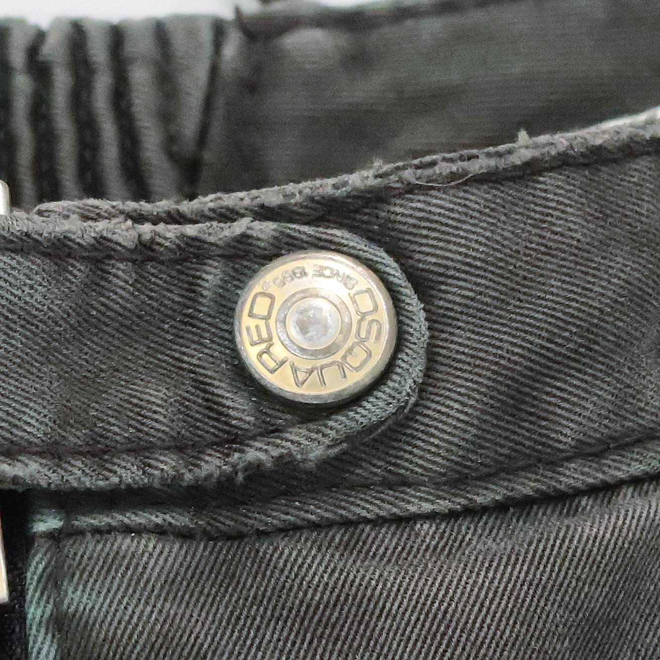 Dsquared2 FW-2009 Cotton Zip Detail Biker Pants For Sale 2