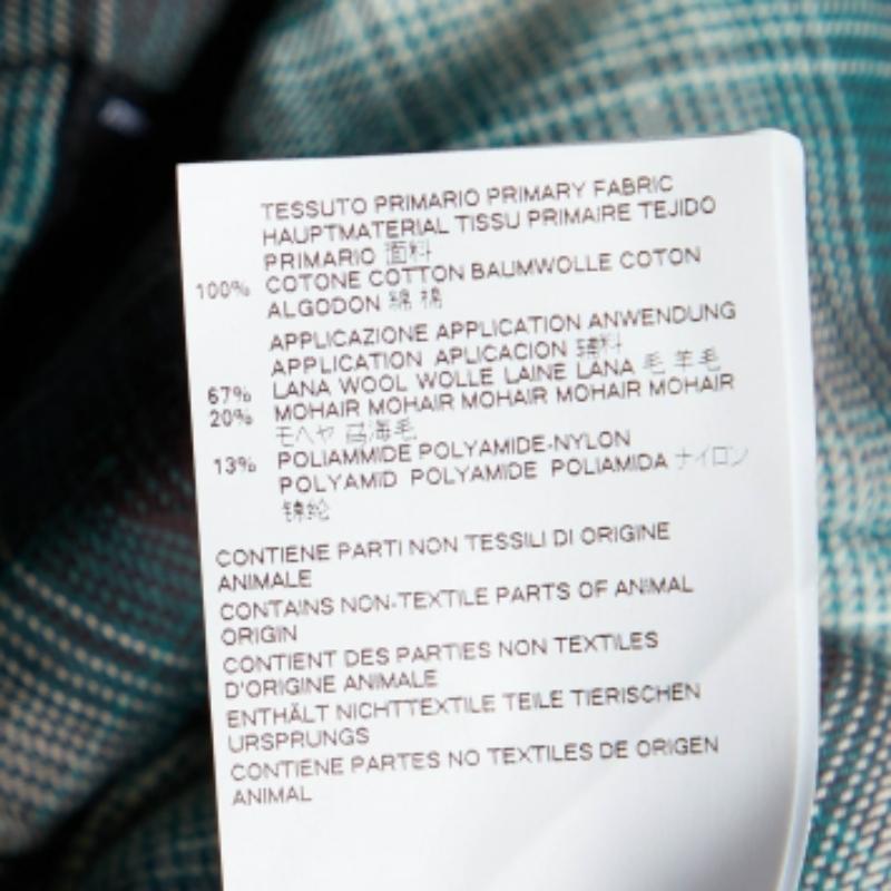 Noir Dsquared2 Chemise sans manches à carreaux verts en coton et maille superposée S en vente