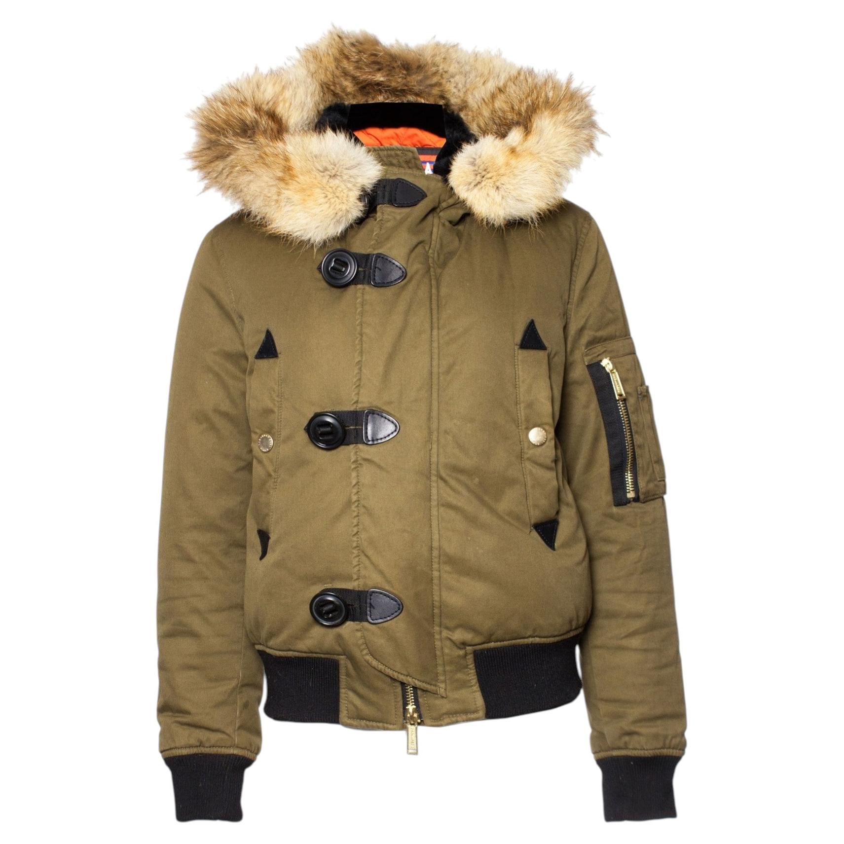 Dsquared2, Bomber in cotone verde in vendita