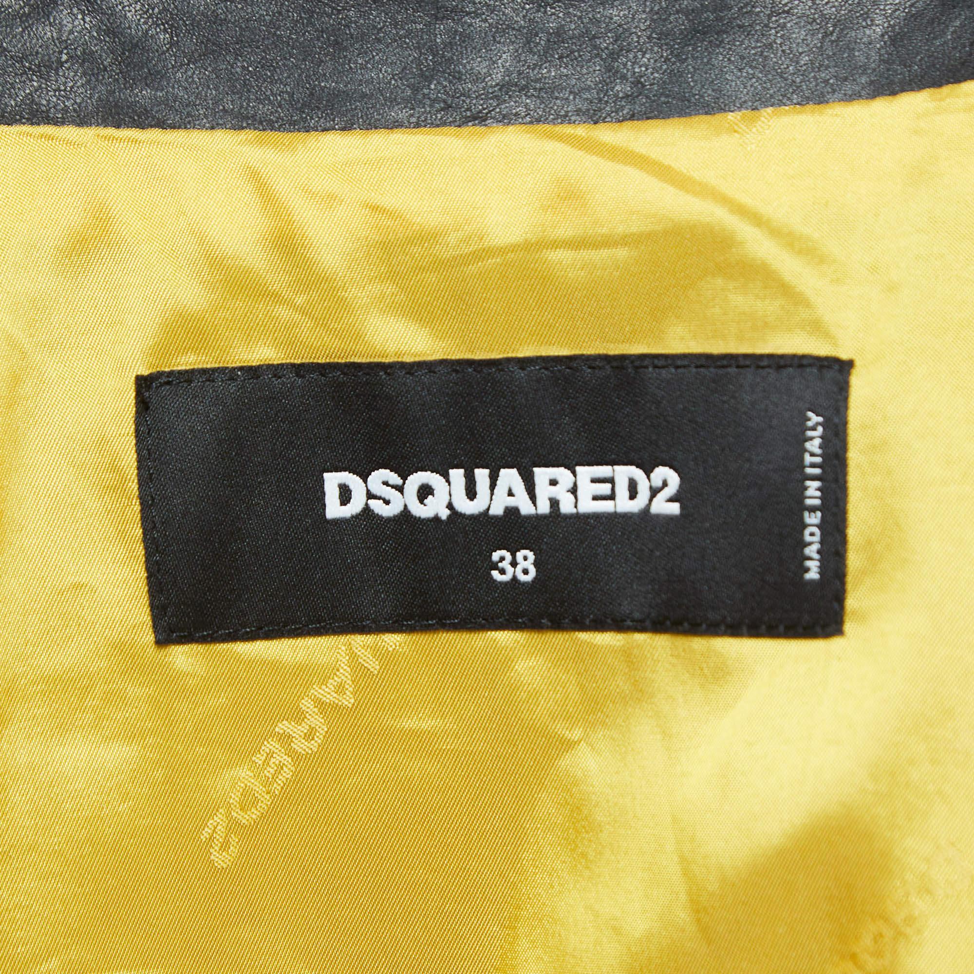 Dsquared2 Giacca con zip in gabardine e crepe stampata verde S in vendita 1