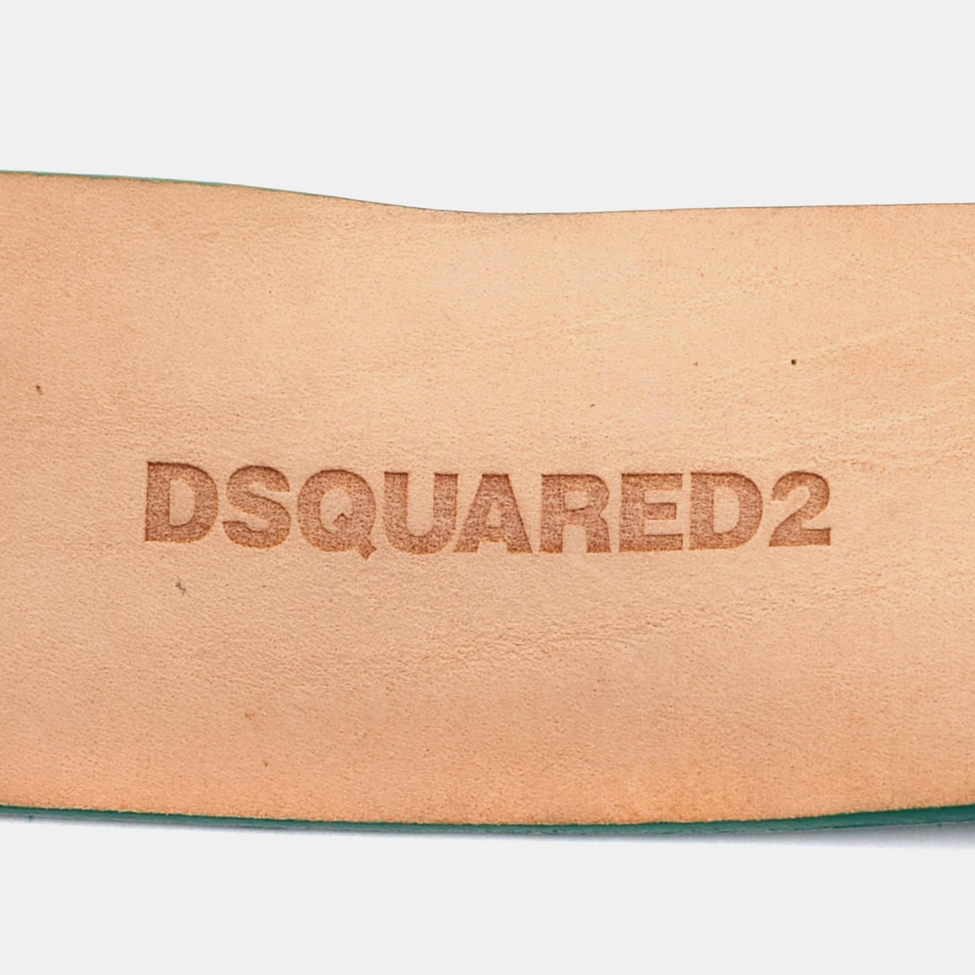 Women's Dsquared2 Green Suede Buckle Belt M For Sale