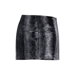 Dsquared2 Grey Astrakhan Effect Velvet Mini Skirt S