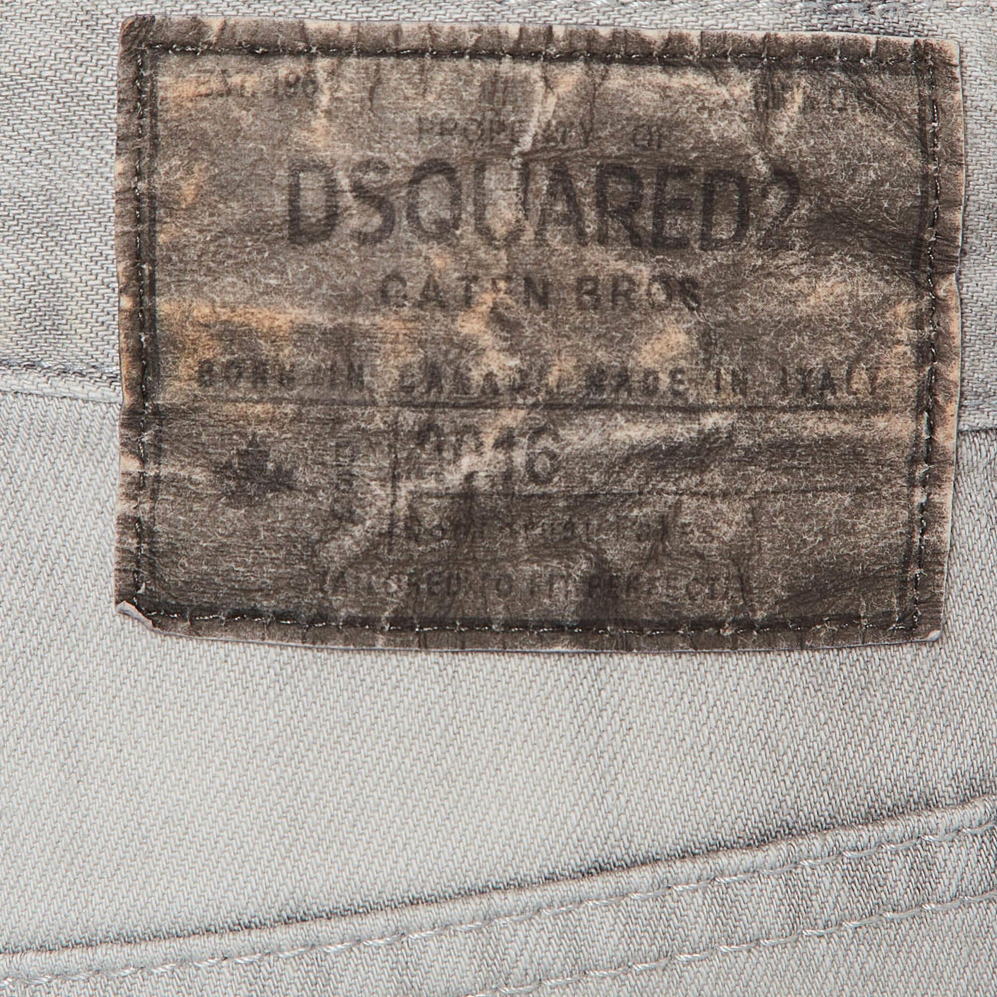 Dsquared2 Grey Distressed Denim Jeans S Waist 32