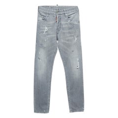 Dsquared2 Grey Distressed Denim Skater Jeans M Waist 32"