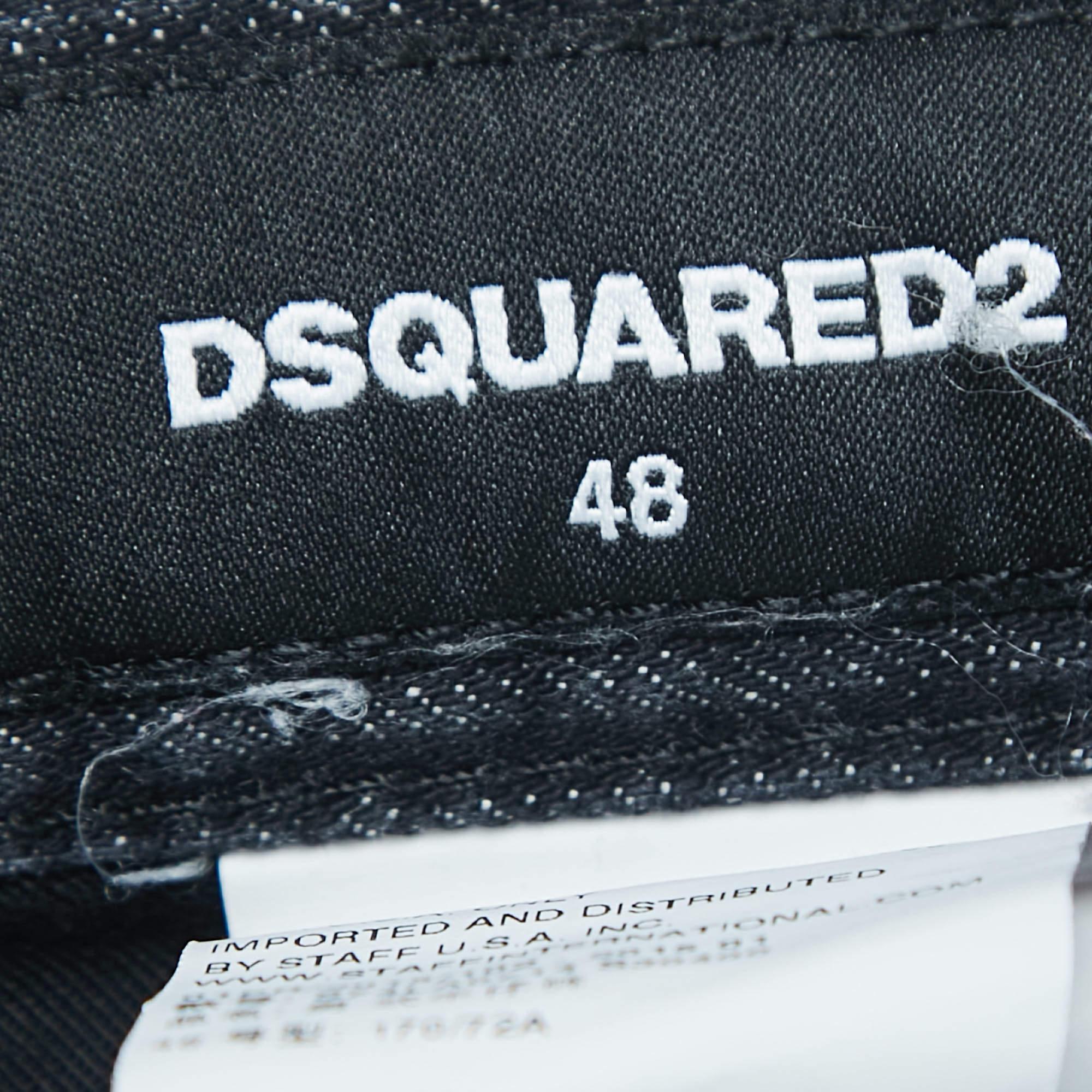 Dsquared2 Grey Distressed Denim Skinny Jeans M Waist 34