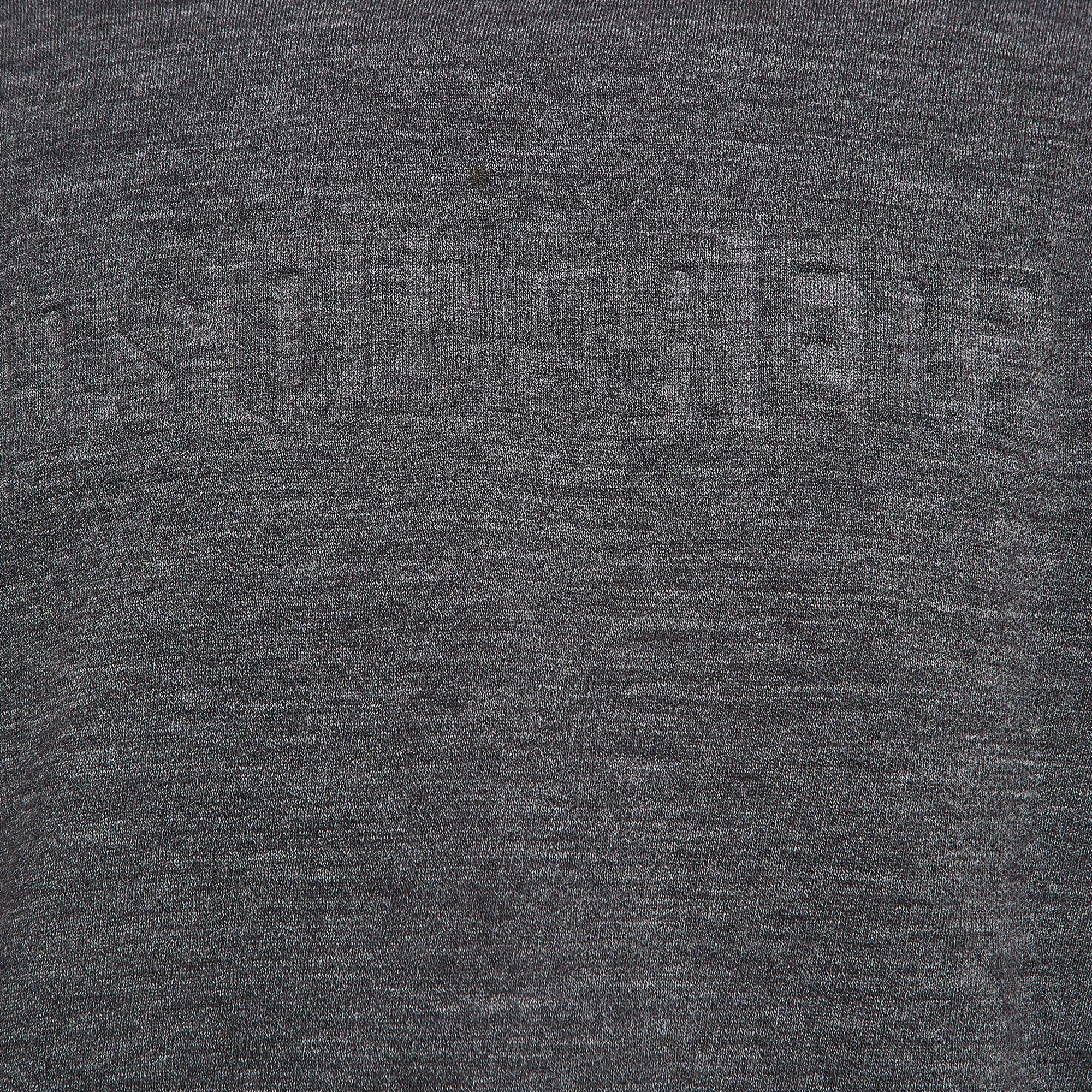 Dsquared2 Graues Sweatshirt aus Strick mit Puffdruck S (Schwarz) im Angebot