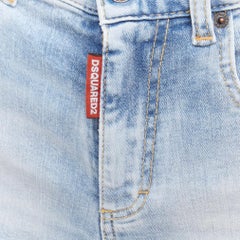 DSQUARED2 HONEY heart washed denim leopard lined high waistedhot pants IT36 XXS