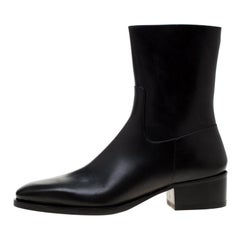 Dsquared2 Icon Black Leather Pierre Ankle Boots Size 44