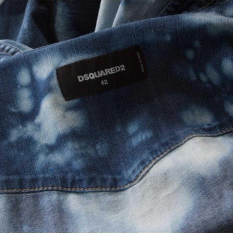 Dsquared2 - Tuta in cotone denim sbiancato indaco M. in vendita 1