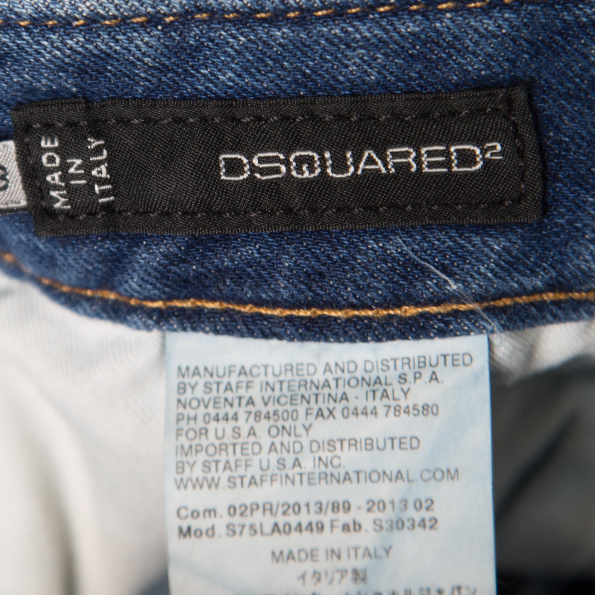 Gray Dsquared2 Indigo Distressed Splatter Effect Denim Skinny Jeans S