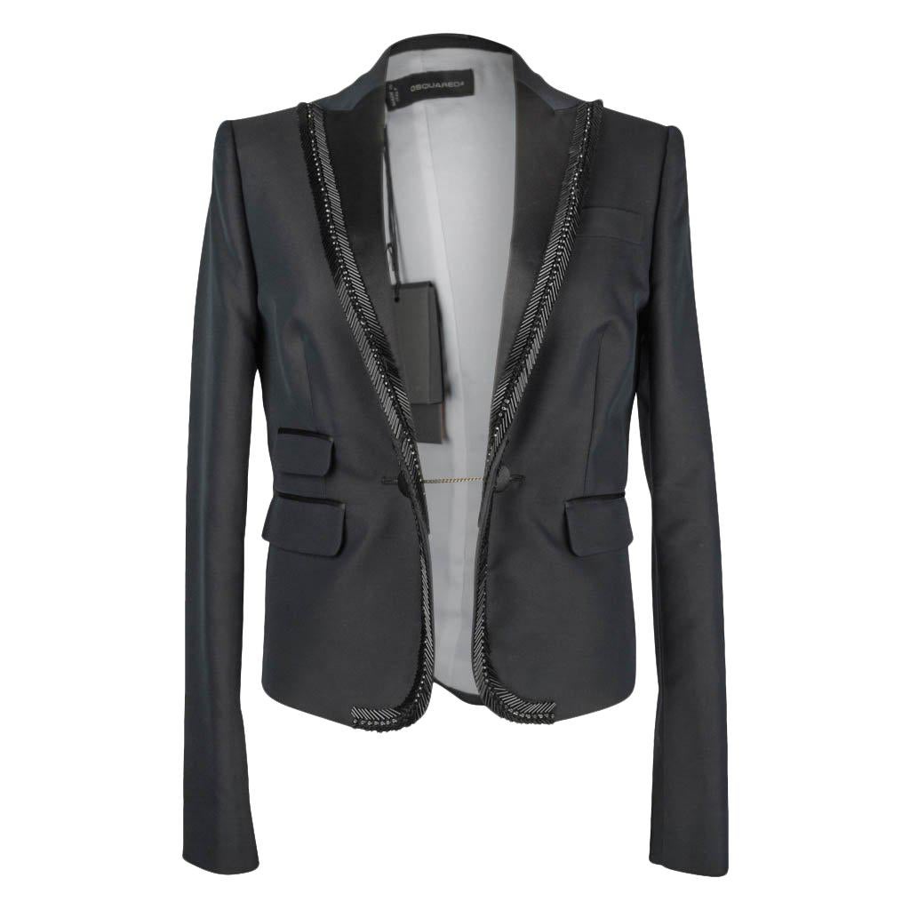 DSquared2 Jacket Tuxedo Bugle Beads Superb Rear Detail 44