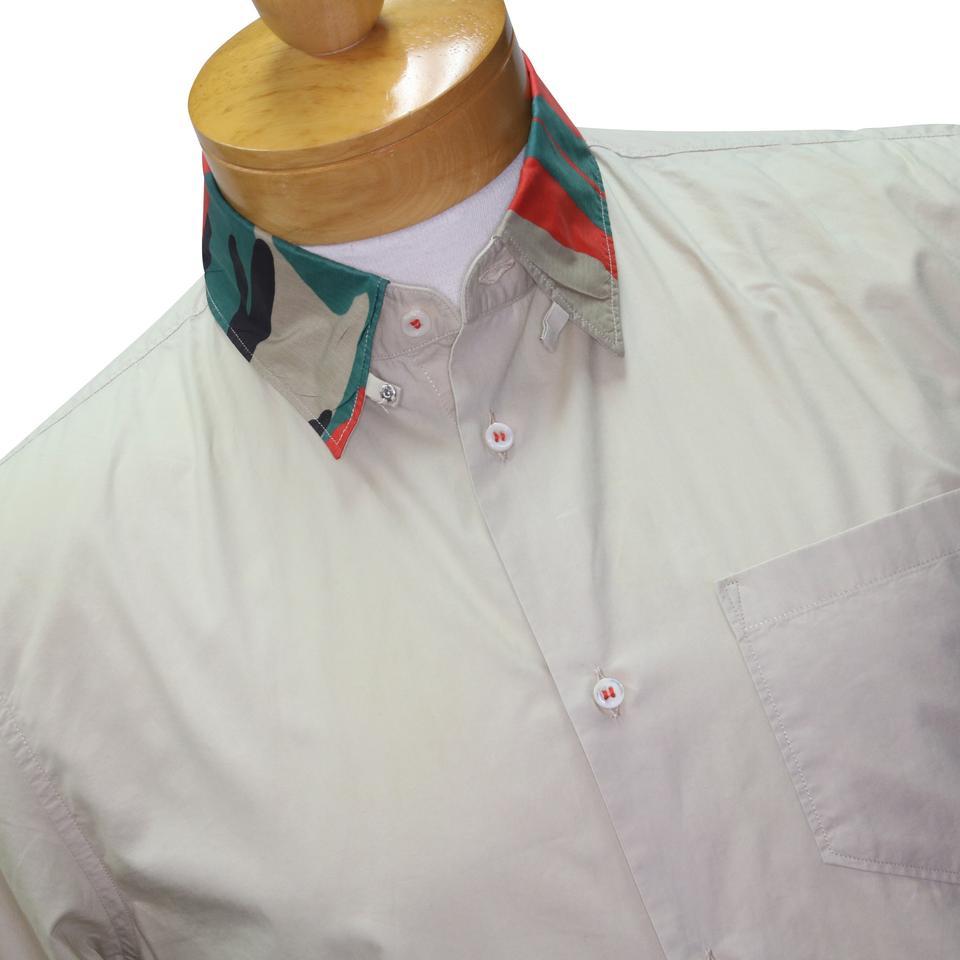 Dsquared2 - Chemise à manches longues boutonnée à col camouflage DSQ2 classique kaki Bon état - En vente à Downey, CA