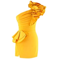 DSquared2 Lemon Yellow Colby 'Little Cocktail Dress' - Worn by Alesha Dixon - XS