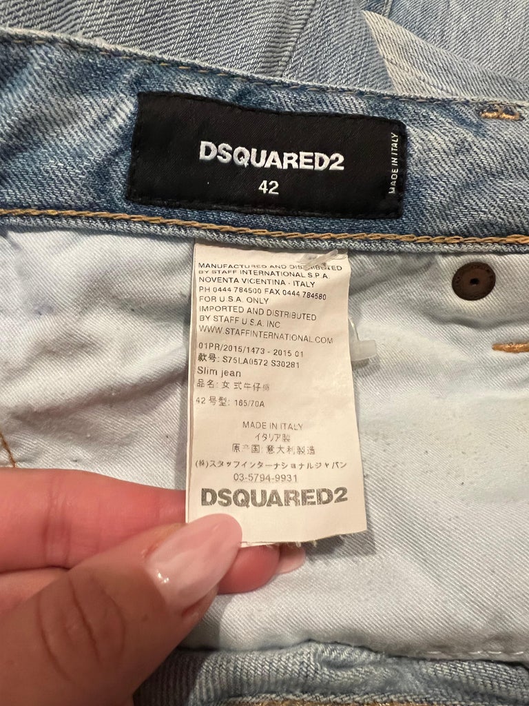 DSQUARED2 Light Blue Denim Jeans, Size 42 For Sale at 1stDibs